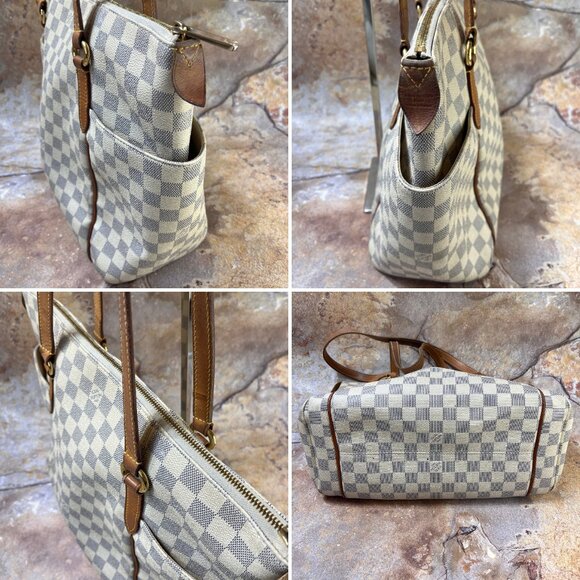 Louis Vuitton Totally MM Tote Bag Canvas Damier Azur Shoulder Bag - Picture 3 of 14